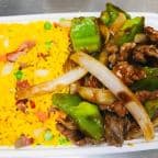 Best C8. Green Pepper Steak with Onion (Combo Platter) in Garfield, NJ